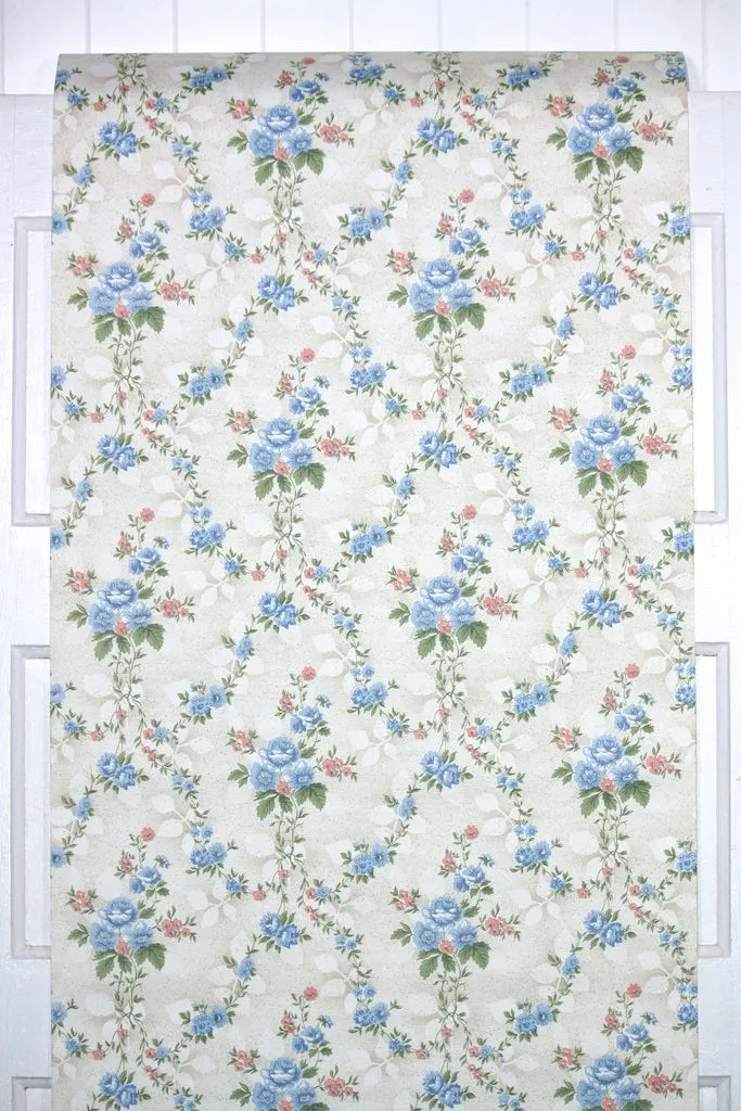 1980s Floral Vintage Wallpaper